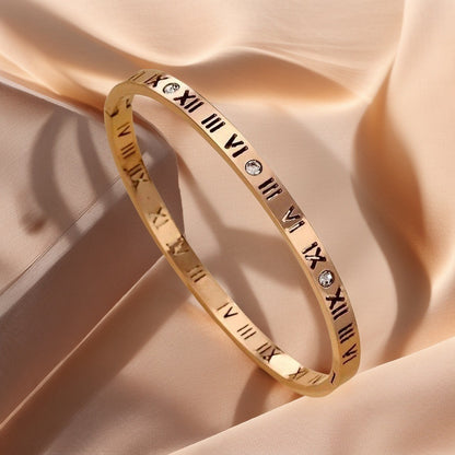 European and American Cross-Border Stainless Steel Bracelet, Titanium Steel Nail Bracelet for Women, Non-Fading, Simple, Versatile, Fashionable and Elegant Bracelet