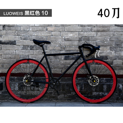 Dead flying bicycle men's road racing disc brake student women's bicycle adult sports car 24 inch 26 inch solid tire live flying
