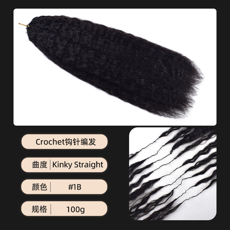 Wig Human Hair Crochet Braided Hair Real Hair Full Head Human Hair Wig European and American Cross-Border Human Hair
