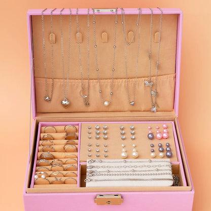 Jewelry Set New Cross-Border Hot European and American Hot Selling Imitation Pearl Alloy Jewelry Set (without Box)