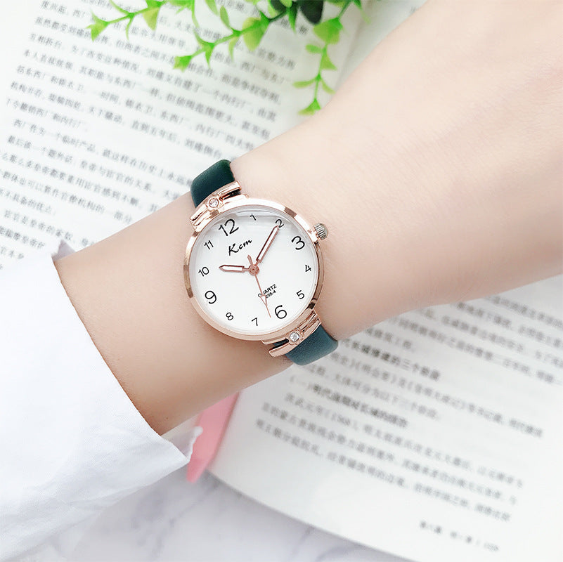 Card Mystery ins Style Student Watch Women's Harajuku Simple Gradient Thin Strap Waterproof Electronic Quartz Watch for Junior High School