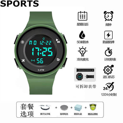 Waterproof luminous electronic watch men's trendy simple female junior high school students children's multi-functional sports watch