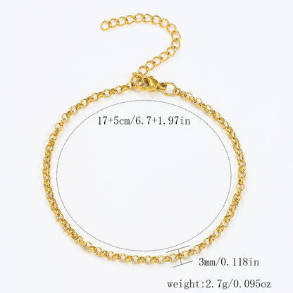Stainless Steel Bracelet 18K Gold Vacuum Plating Furnace Versatile Simple Everyday Basic Bracelet Color-Preserving Jewelry