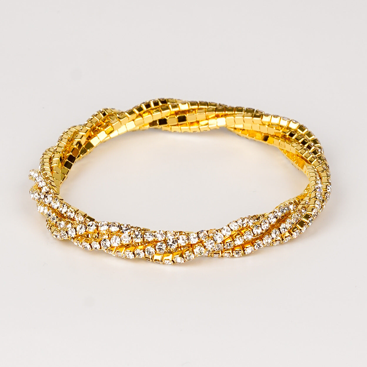 Women's Braided Crystal Bracelet Stretch High-end Bracelet Girlfriend Bracelet Light Luxury Photo Shooting Exquisite Jewelry