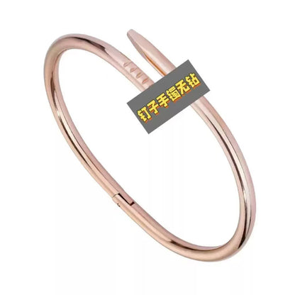 Cross-border Stainless Steel Bracelet Women's High-grade Electroplated Circle Bracelet Diamond Light Luxury Titanium Steel Fashion Jewelry