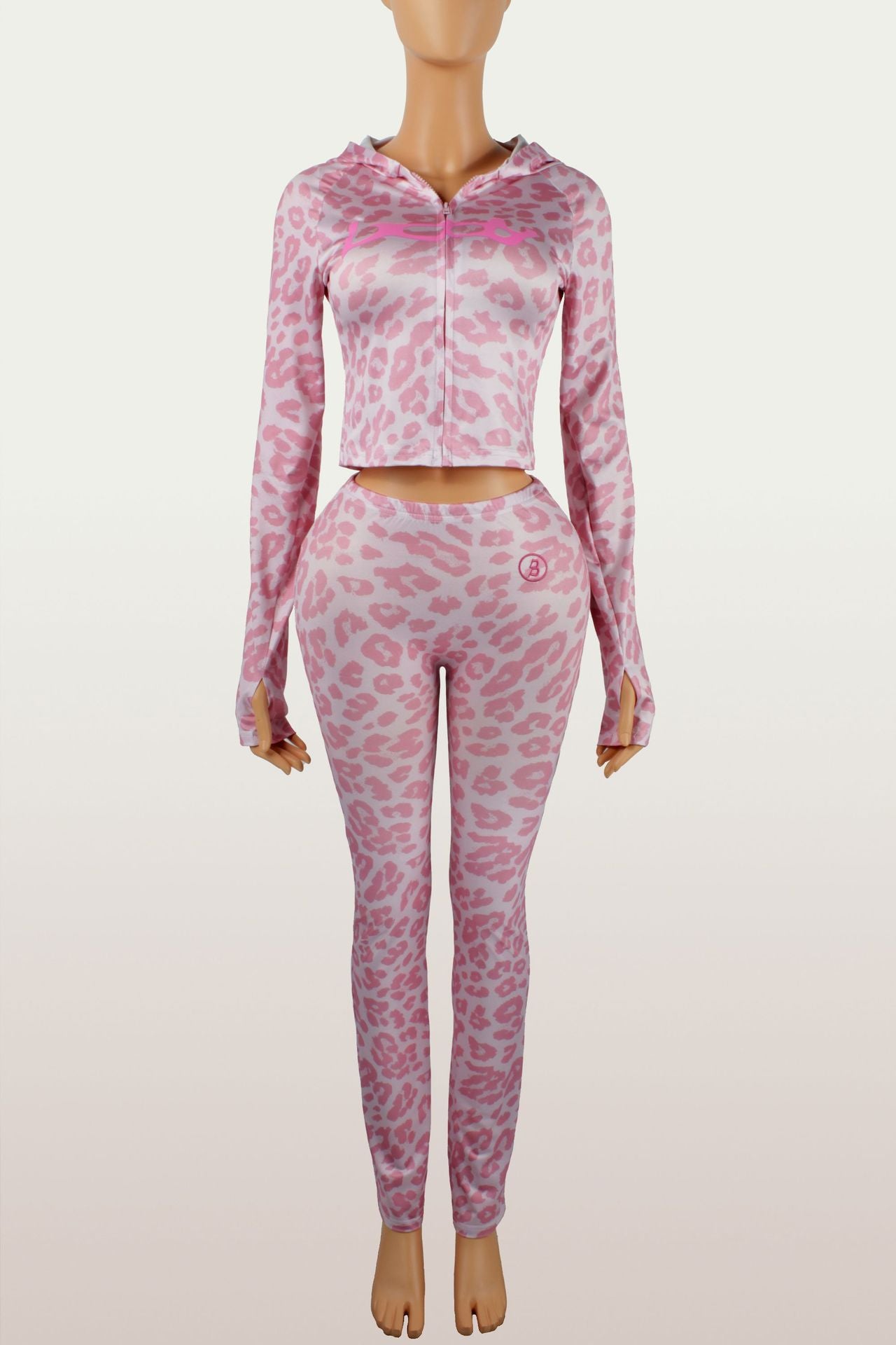 2025 Autumn New European and American Cross-Border Versatile Sexy Letter Print Hooded Long Sleeve Cardigan Top and Pants Set
