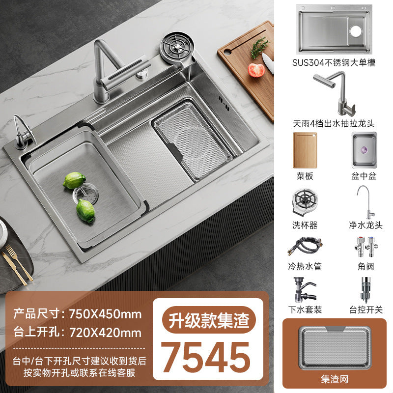Jomoo Sink Large Single-Slot Kitchen Household 304 Stainless Steel Countertop Undermount Sink Dishwashing Sink Undermount Sink