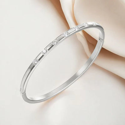 Cross-border Stainless Steel Bracelet Women's High-grade Electroplated Circle Bracelet Diamond Light Luxury Titanium Steel Fashion Jewelry