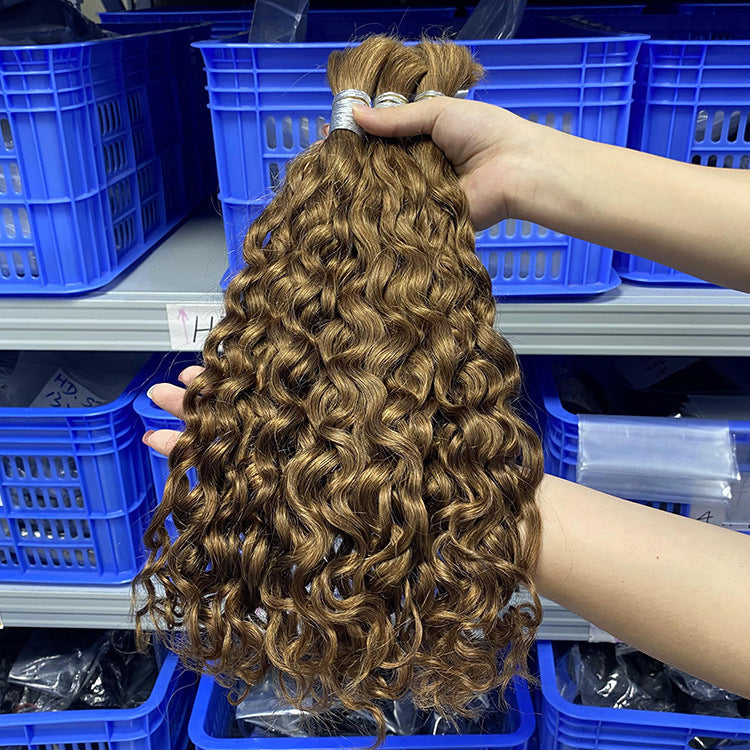 Customized Human Wig Deep Curly Multi-Color Hair Bundle Bulk Human Hair Real Hair Wig