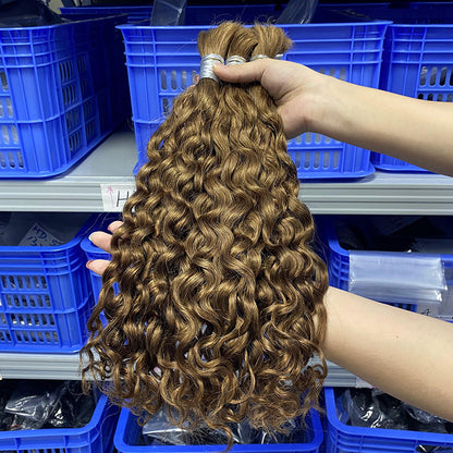 Customized Human Wig Deep Curly Multi-Color Hair Bundle Bulk Human Hair Real Hair Wig