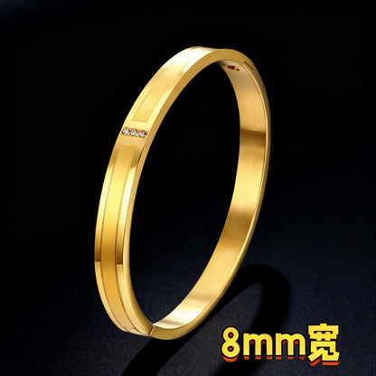 European and American Cross-Border Stainless Steel Bracelet, Titanium Steel Nail Bracelet for Women, Non-Fading, Simple, Versatile, Fashionable and Elegant Bracelet