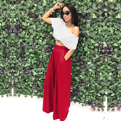 S2018 Hot-Selling Fashion Stylish Flared Pants Wide-Leg Casual Pants Autumn and Winter Wide-Leg Pants 14 Colors Available