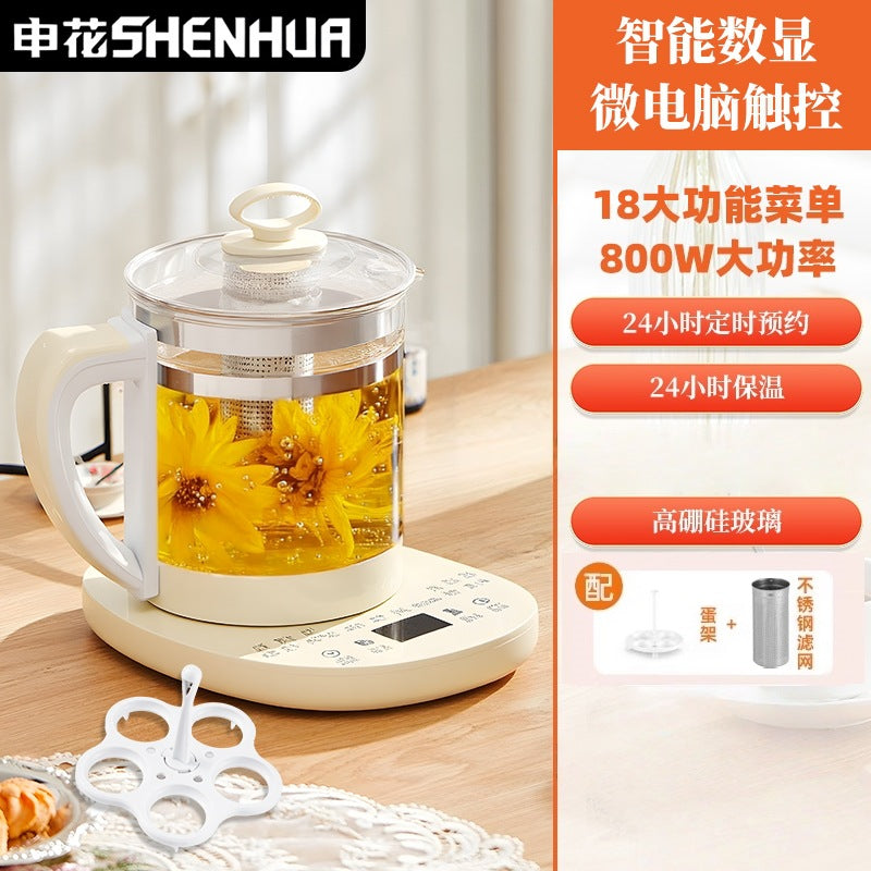 Health Pot Multi-Function Electric Kettle Boiling Water Flower Teapot Office Frying Pot Glass Boiling Flower Tea Foreign Trade Gift