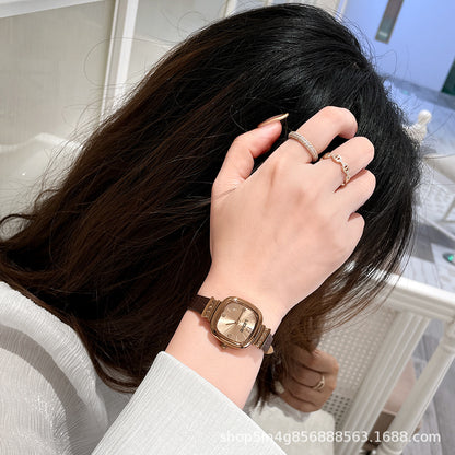 Gezhi Counter Quality Small Sugar Cube Women's Watch Light Luxury Versatile Trendy Fashion Simple Temperament Exquisite Wristwatch