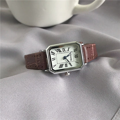 New Style Women's Watch Temperament Retro Roman Blue Needle Scale Design Simple Fashion Square Watch Quartz Watch