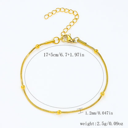 Stainless Steel Bracelet 18K Gold Vacuum Plating Furnace Versatile Simple Everyday Basic Bracelet Color-Preserving Jewelry
