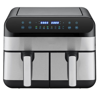 Double Door Double Pot Air Fryer 9L High Power 1800W Heating Touch Screen Electronic Control Household Cross-Border Fryer