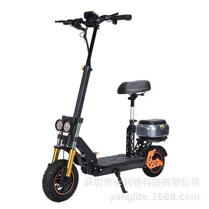Cross-border 11-inch electric scooter adult dual shock-absorbing off-road scooter with trunk pedal scooter