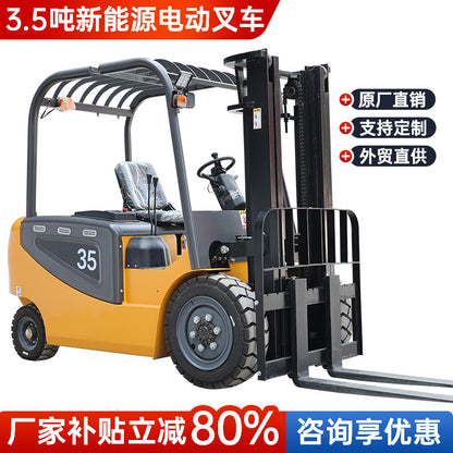 Riding Electric Forklift 2 Tons Battery Stacker Forklift 3.5 Tons 3 Tons Fully Automatic Four-Wheel Lift Truck