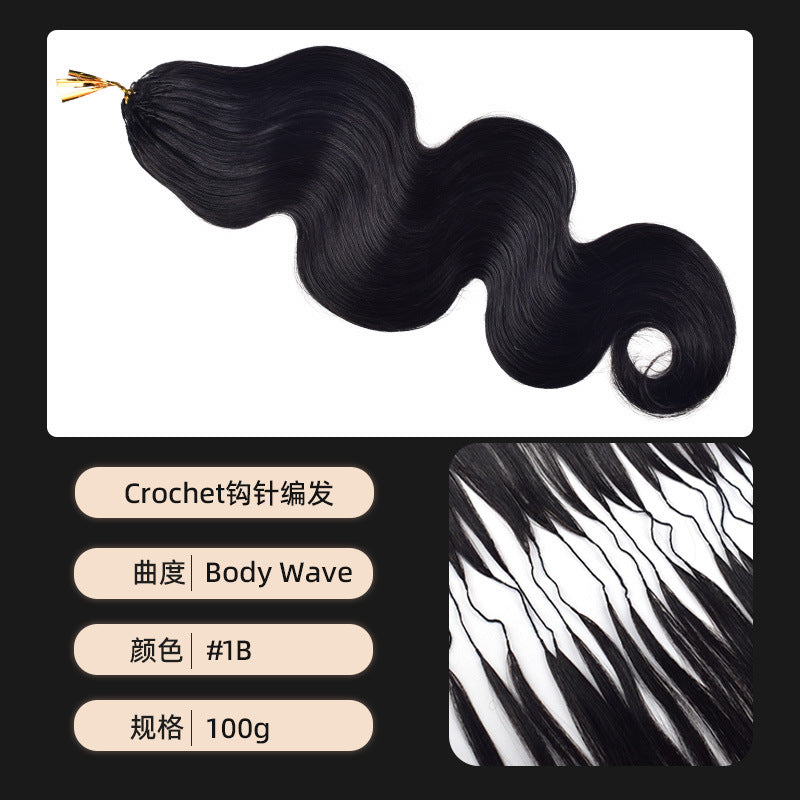 Wig Human Hair Crochet Braided Hair Real Hair Full Head Human Hair Wig European and American Cross-Border Human Hair