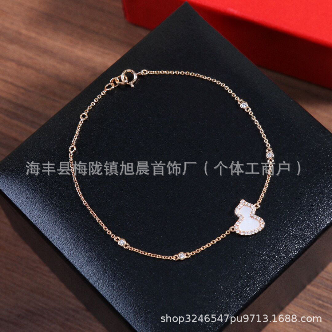Kirin Gourd Bracelet Fashion Plated 18k Rose Gold Red Agate Jewelry Diamond Bracelet Niche Light Luxury Vintage Women