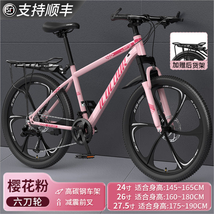Mountain Bike Adult Female Variable Speed Youth Highway Campus Shock Absorbing Bicycle 24 Inch Male Junior High School Student