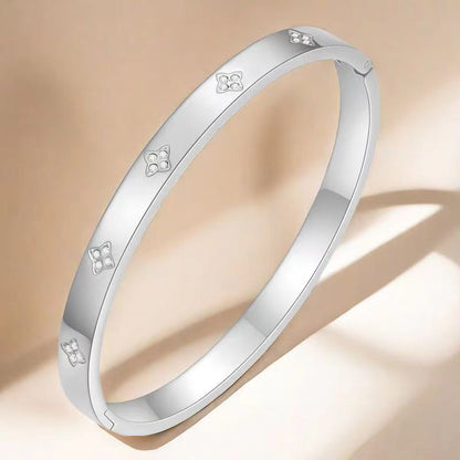 Cross-border Stainless Steel Bracelet Women's High-grade Electroplated Circle Bracelet Diamond Light Luxury Titanium Steel Fashion Jewelry