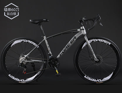 Shanghai Yongjiu brand 700C road bike racing car variable speed disc brake male and female students broken wind curved bicycle