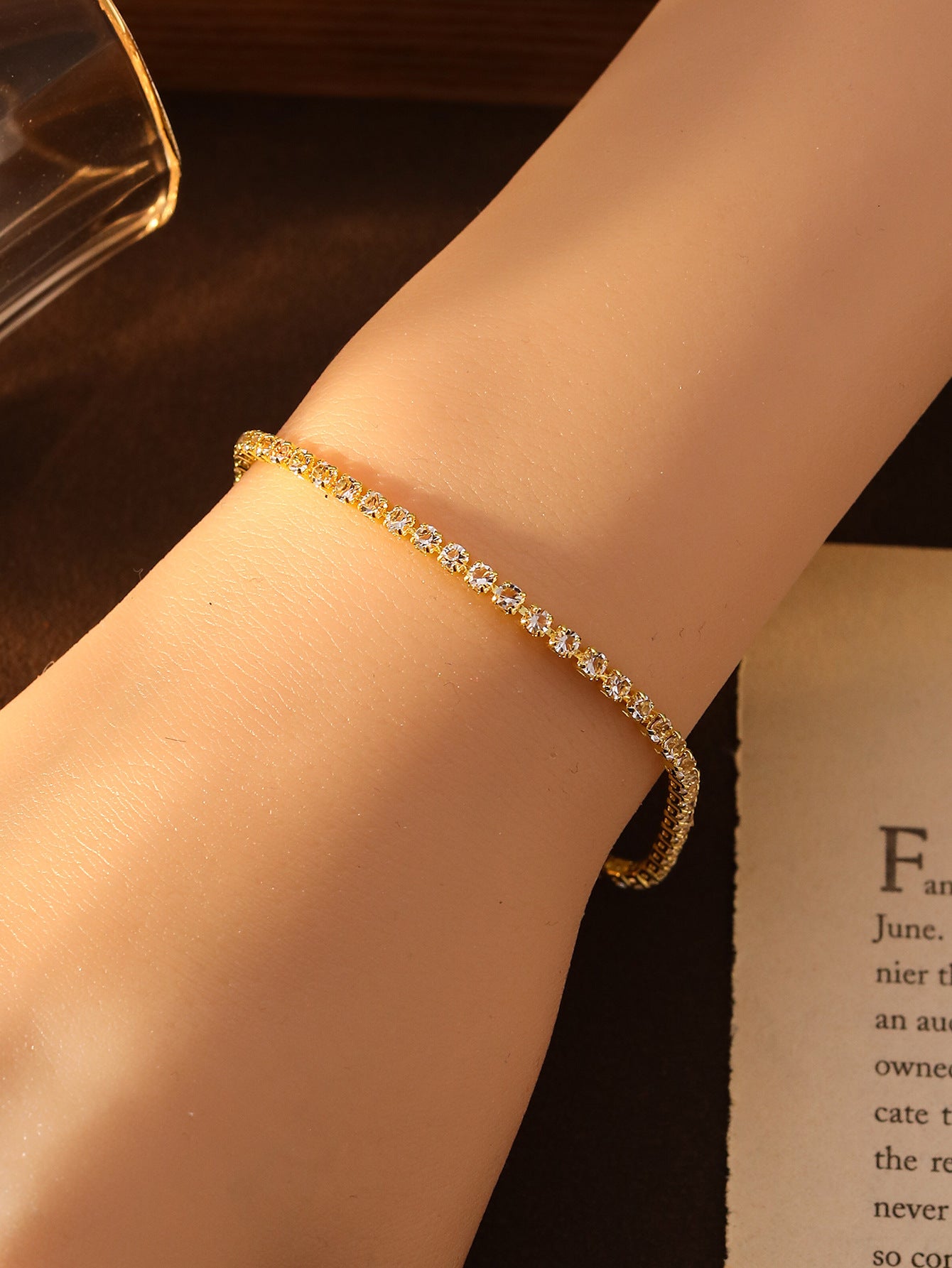 Cross-border Explosive Simple Fashion Rai Diamond Bracelet High-end Korean Style Light Luxury Full Diamond Bracelet European and American Style Personalized Bracelet