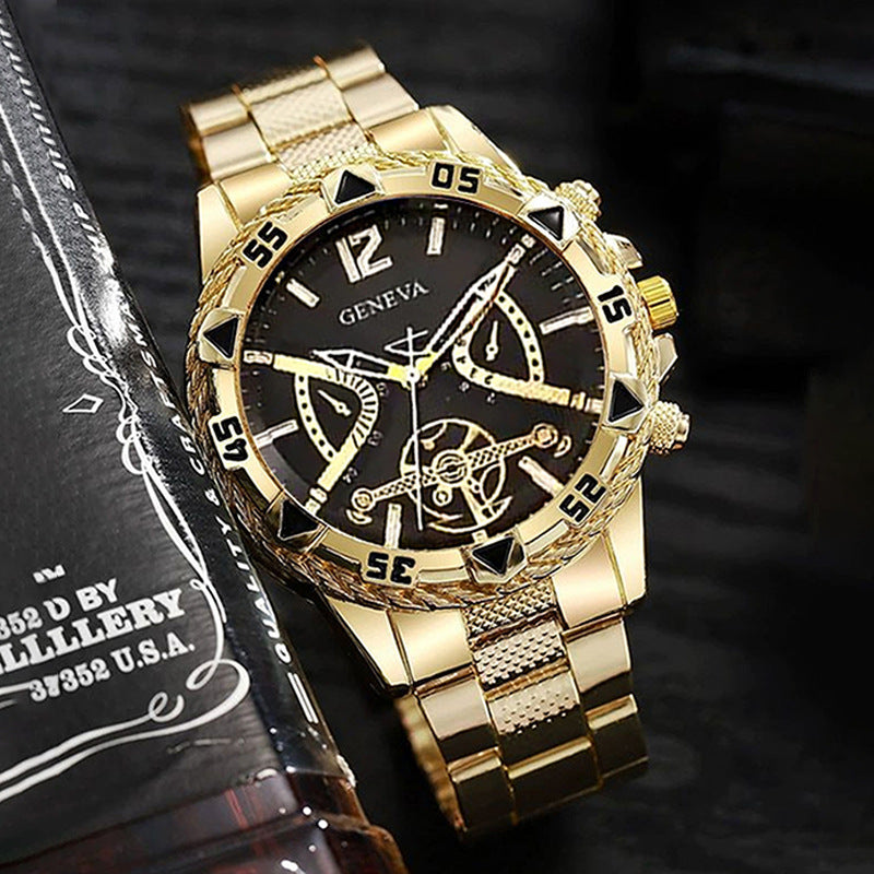 Business Men's Watch Men's genuine goods Volkswagen All-Non-Automatic Mechanical Watch Steel Band Men's Business Waterproof Quartz Wrist Watch