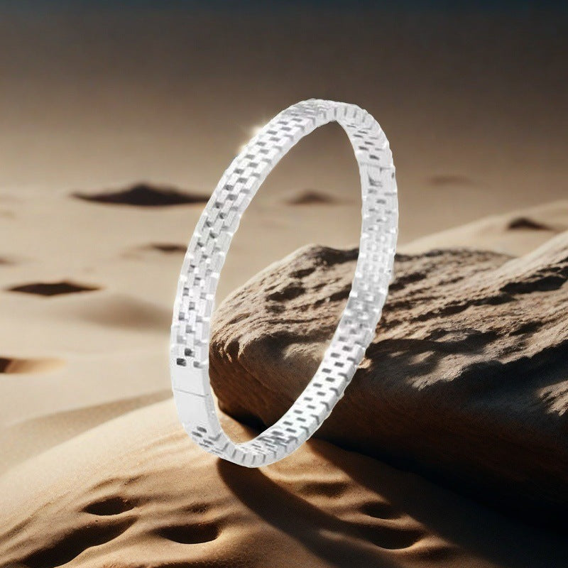 Cross-border Stainless Steel Bracelet Women's High-grade Electroplated Circle Bracelet Diamond Light Luxury Titanium Steel Fashion Jewelry