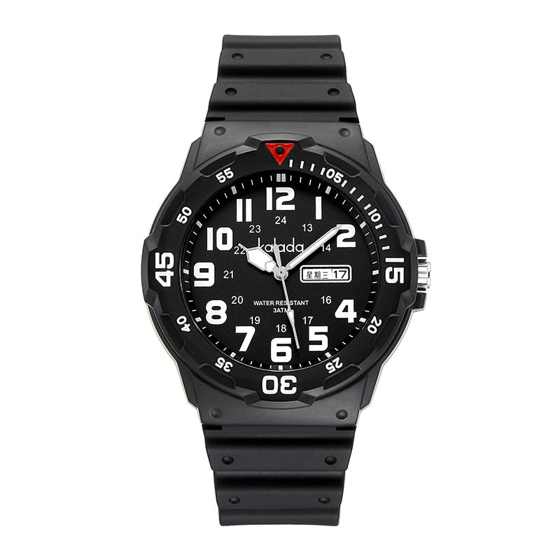 Trendy watches men's sports men's students waterproof anti-fall boys double calendar watch generation box link