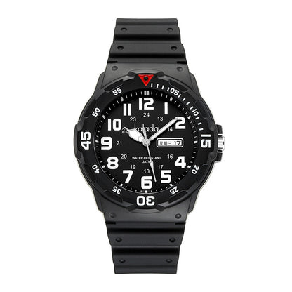 Trendy watches men's sports men's students waterproof anti-fall boys double calendar watch generation box link