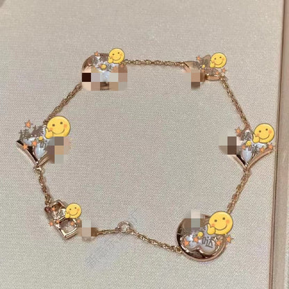 High Version Four-leaf Clover Donkey Home New 5 Flower Bracelet V Female Celebrity Rose Gold Plated Bracelet Fashion Beautiful