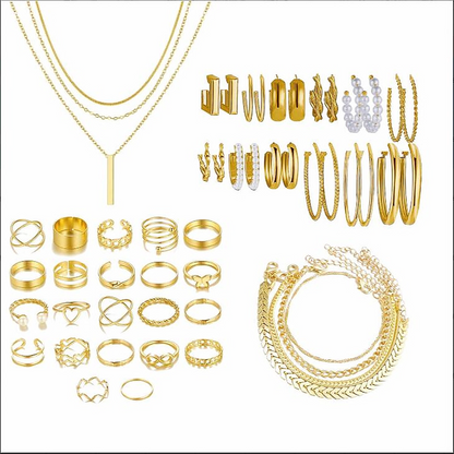 Jewelry Set New Cross-Border Hot European and American Hot Selling Imitation Pearl Alloy Jewelry Set (without Box)