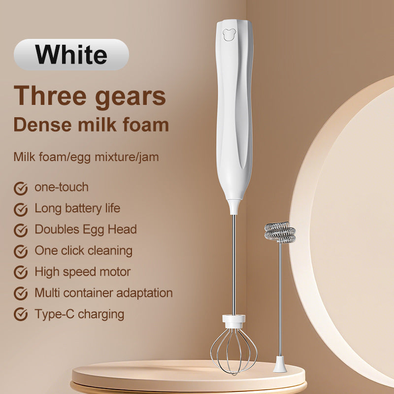 Cross-Border Electric Eggbeater Hand-Held Kitchen Baking Cream Frother Household Mini Milk Coffee Blender