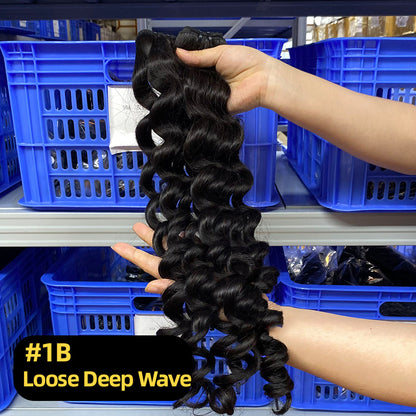 12A Wig Human Hair Hair Curtain Ladies Double Drawn Human Hair Bundles European and American Cross-Border