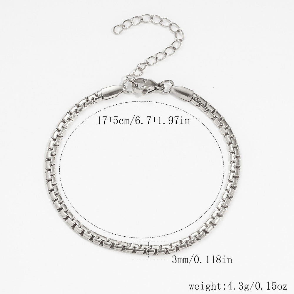 Stainless Steel Bracelet 18K Gold Vacuum Plating Furnace Versatile Simple Everyday Basic Bracelet Color-Preserving Jewelry