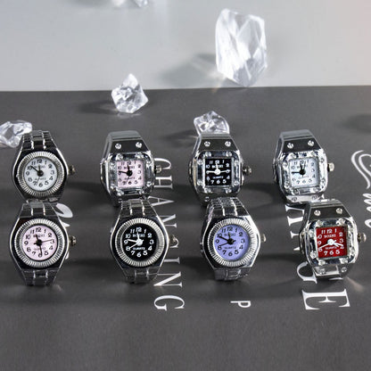 [Ring watch] new hot creative alloy shell finger watch lovers foreign trade new men and women manufacturers direct batch