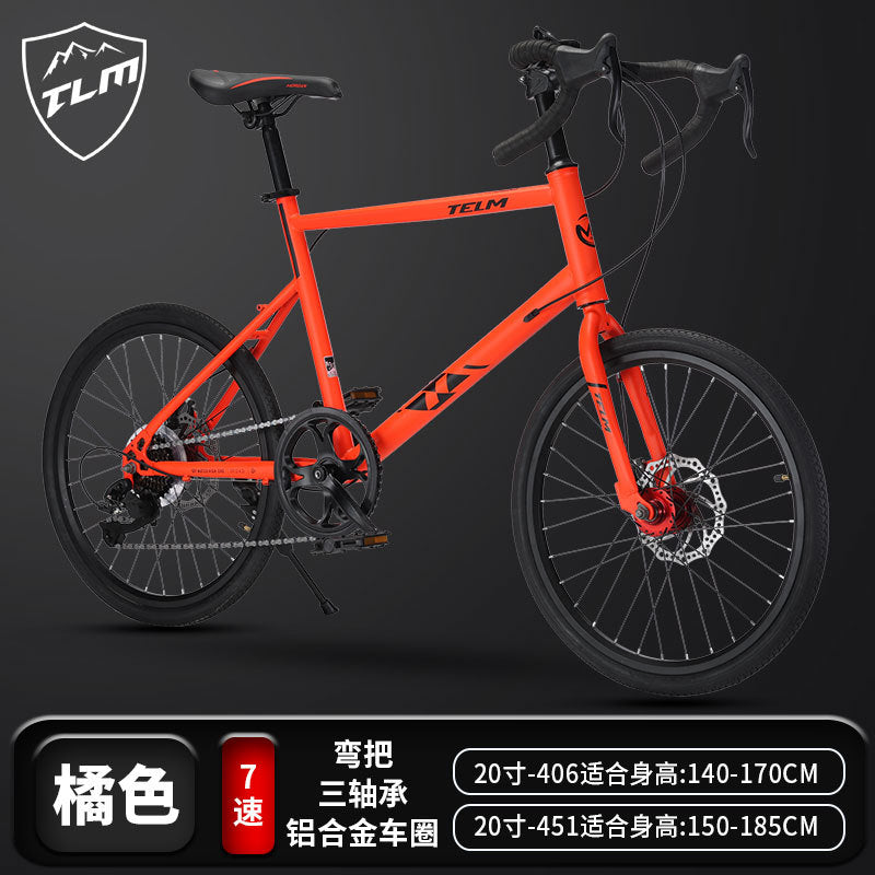 New 20-inch Road Bike Curved and Straight-handle Variable Speed Road Competition sports car Young Students Small Wheel Bicycle