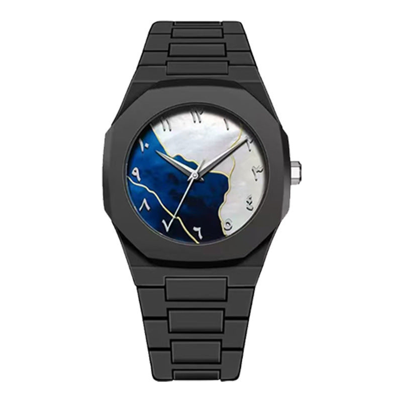 Watch Men's Popular Arabic Digital Middle East Hot Sale Black Matte Plastic Men's Watch Cross-Border Quartz Watch