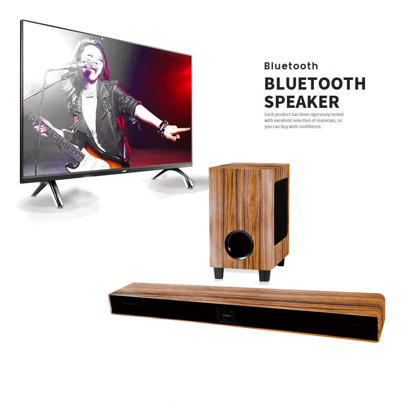 Hoxen 5106 Brown Soundbar Wooden Subwoofer Hot-Selling in India and Africa Home Tv HDMI Connection