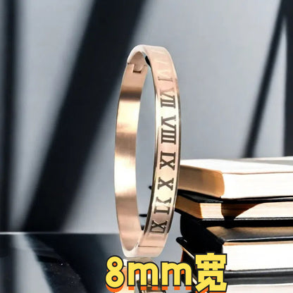 Cross-border Stainless Steel Bracelet Women's High-grade Electroplated Circle Bracelet Diamond Light Luxury Titanium Steel Fashion Jewelry
