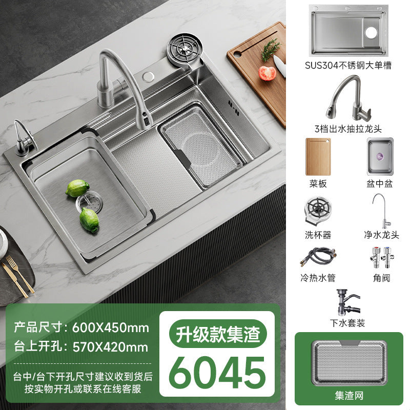 Jomoo Sink Large Single-Slot Kitchen Household 304 Stainless Steel Countertop Undermount Sink Dishwashing Sink Undermount Sink