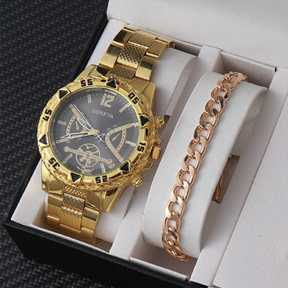 Factory direct sales calendar steel watch men's large dial quartz watch cross-border hot foreign trade men's watches wholesale