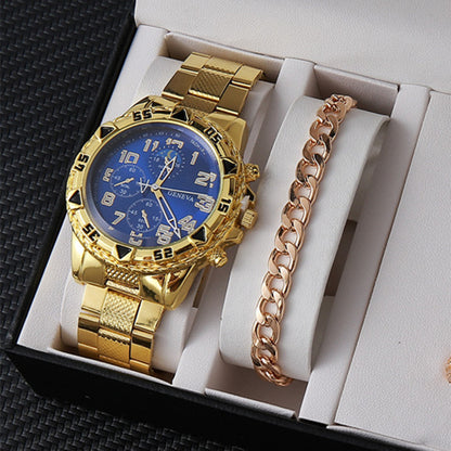 Factory direct sales calendar steel watch men's large dial quartz watch cross-border hot foreign trade men's watches wholesale