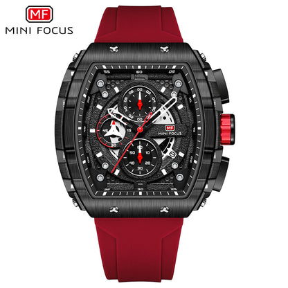 Mini Focus Brand Watch Outdoor Style Barrel Men's Watch Curved Mirror Gradient Cut Out Men's Watch 0399g