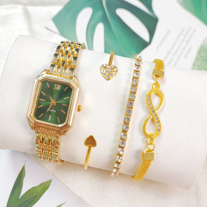 2025 New Light Luxury Steel Band Women's Watch Female Student Fashion Simple Square Quartz Watch Wholesale