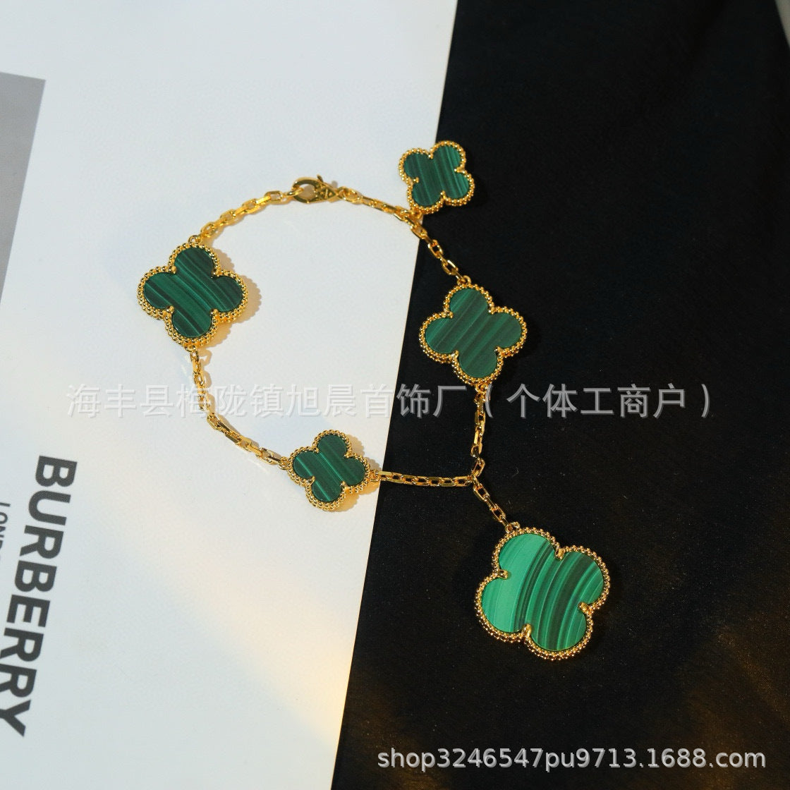 V High Version Hot-Selling New Fashion Versatile 6-Flower Irregular Clover Bracelet Necklace for Women Light Luxury Fashion Beautiful