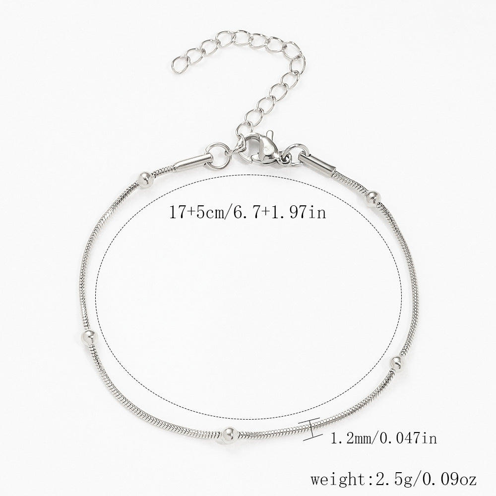 Stainless Steel Bracelet 18K Gold Vacuum Plating Furnace Versatile Simple Everyday Basic Bracelet Color-Preserving Jewelry